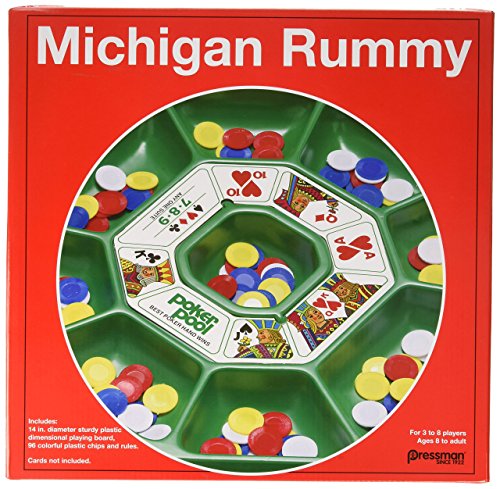 Pressman Michigan Rummy The Perfect Blend of Rummy and Poker for an Entirely New Game Experience, 5'
