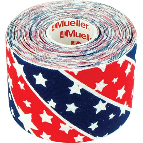 Mueller Sports Medicine Kinesiology Tape I-Strip Roll (20 Strips), Stars and Stripes, 2' x 9.75'