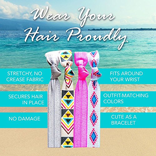 Popband Glo Neon Elastic Hair Tie Bands 5 Pack