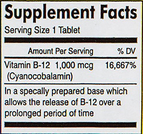 Mason Vitamins B-12 1000Mcg Cyanocobalamin Extended Release Tablets, 60-Count Bottles (Pack of 3)