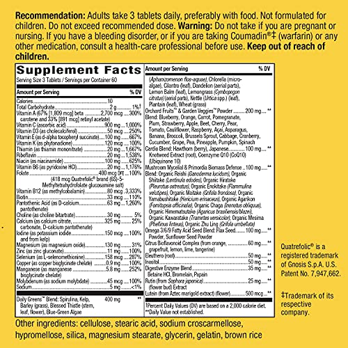 Nature's Way Alive! Max3 Potency Multivitamin, High Potency B-Vitamins, No Iron, 180 Tablets