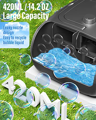 Bubble Machine - 16 Wands 8000+ Bubbles/min for Kids and Toddlers - 14.2oz Large Capacity Bubble Blower - Automatic Bubble Maker - Bubble Toys for Easter, Parties, Wedding, Birthday