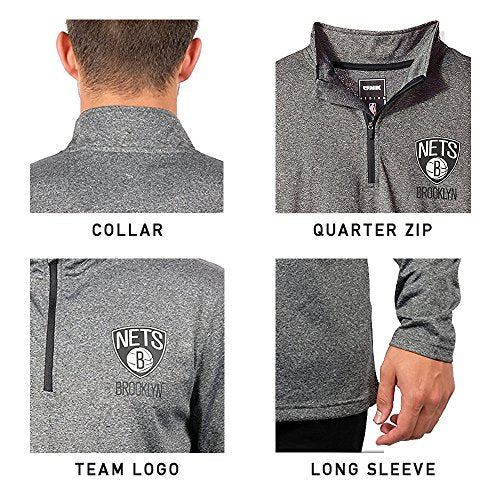 Ultra Game NBA Men's Quarter Zip Long Sleeve Pullover T-Shirt