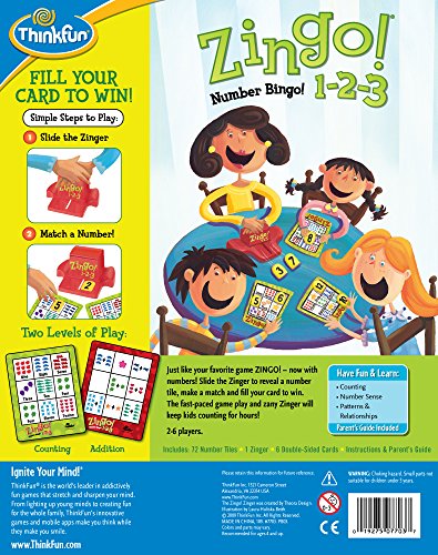Think Fun Zingo 1-2-3 Number Bingo Game for Age 4 and Up - Award winner and Toy of the Year Nominee (7703)