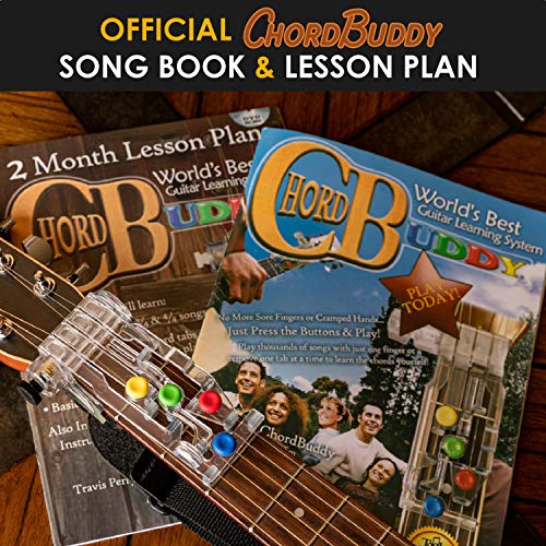 ChordBuddy “MADE IN THE USA” - Guitar Learning with Songbook, Lesson Plan, App, and Right Handed ChordBuddy - for Acoustic Guitars only