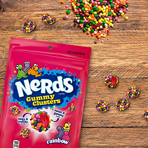 Nerds Gummy Clusters, Summer Candy, Rainbow, Resealable 8 Ounce Bag