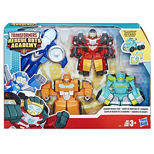 Playskool Heroes Transformers Rescue Bots Academy Team Pack, 4 Collectible 4.5-inch Converting Action Figures, Toys for Kids Ages 3 and Up