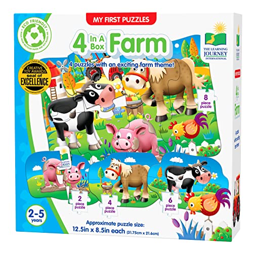 The Learning Journey: My First Puzzle Sets 4-In-A-Box Farm – Farm-Themed Puzzle Sets - Educational Toddler Toys and Activities for Children Ages 2-5