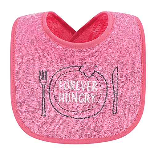 Hudson Baby Unisex Baby Cotton Terry Drooler Bibs with Fiber Filling, Food Girl, One Size