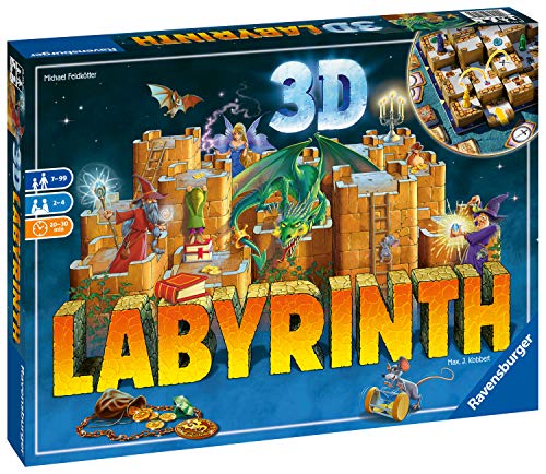 Ravensburger 3D Labyrinth Family Board Game for Kids and Adults Age 7 and Up - So Easy to Learn and Play with Great Replay Value Amazon Exclusive (26831)