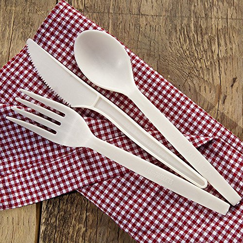 Eco-Products Clear Grab and Go Renewable and Compostable Round Deli Food Containers, 8-Ounce, Case of 500 (EP-RDP8), 7 inch Fork