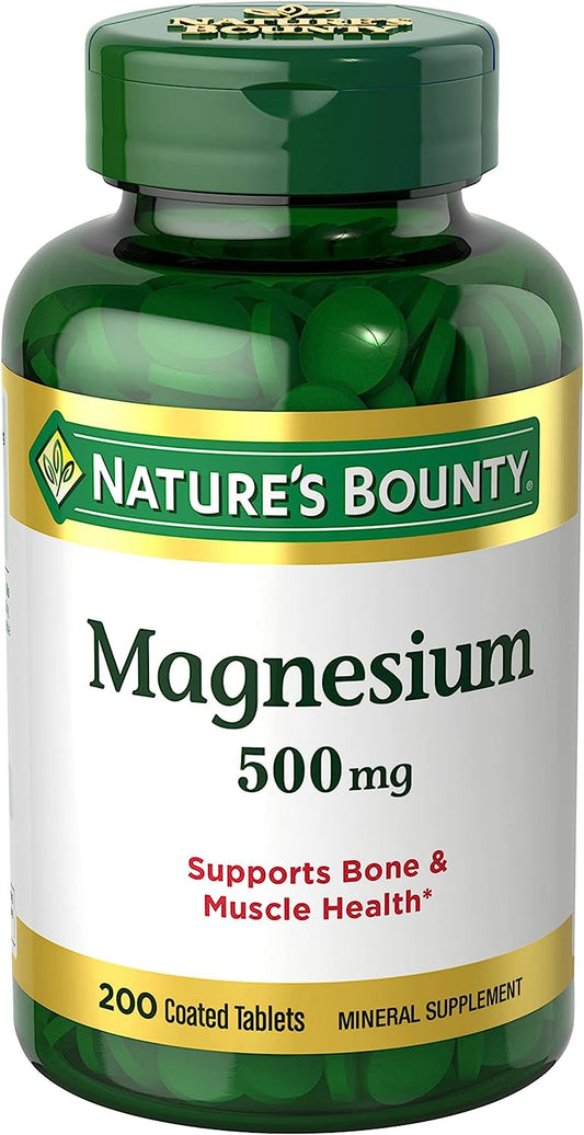 Nature’s Bounty Magnesium, Bone and Muscle Health, Tablets, 500 mg, 200 Ct