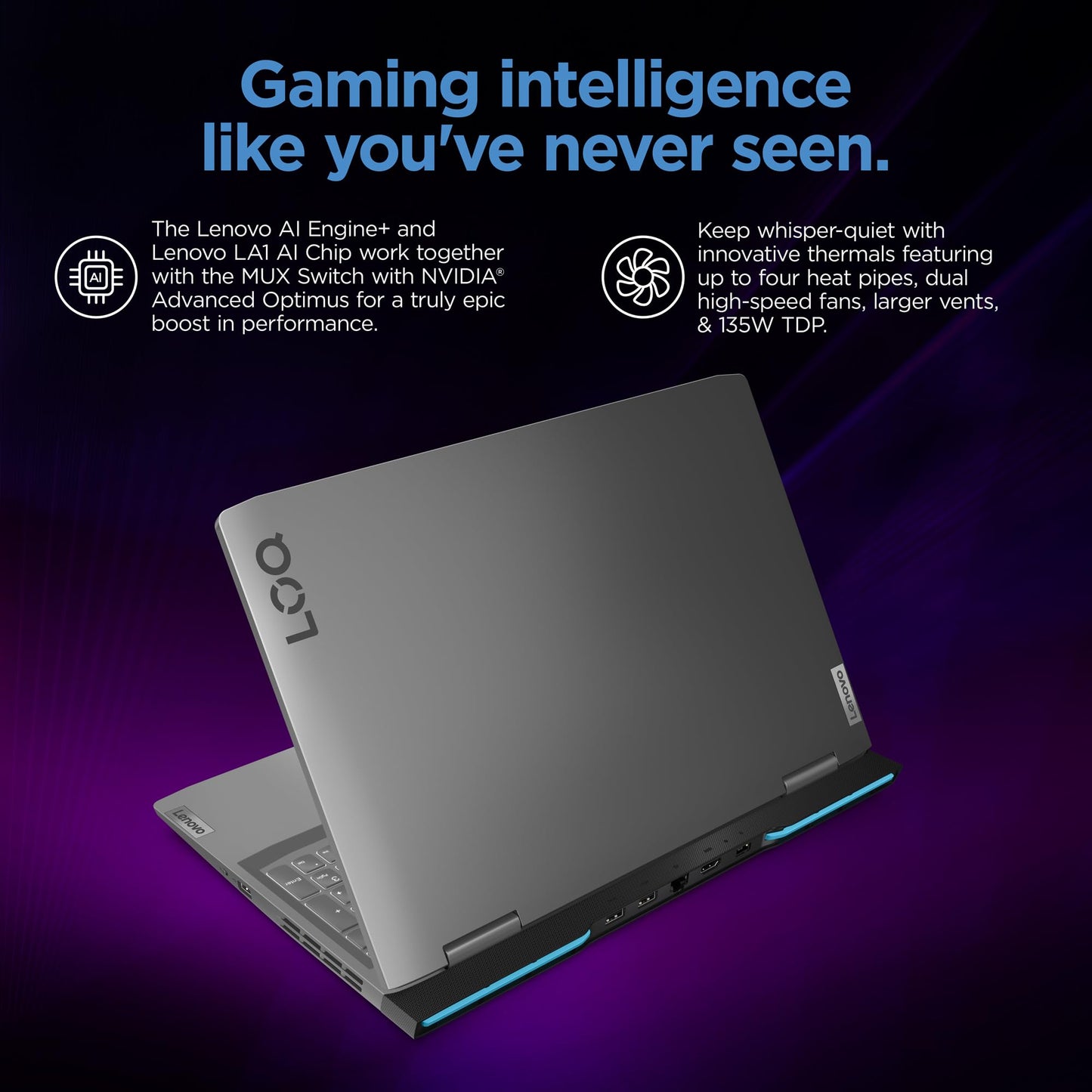 Lenovo - LOQ 15.6" Gaming Laptop FHD - AMD Ryzen 7 7840HS with 8GB Memory - NVIDIA GeForce RTX 4050 6GB - 512GB SSD - Storm Grey