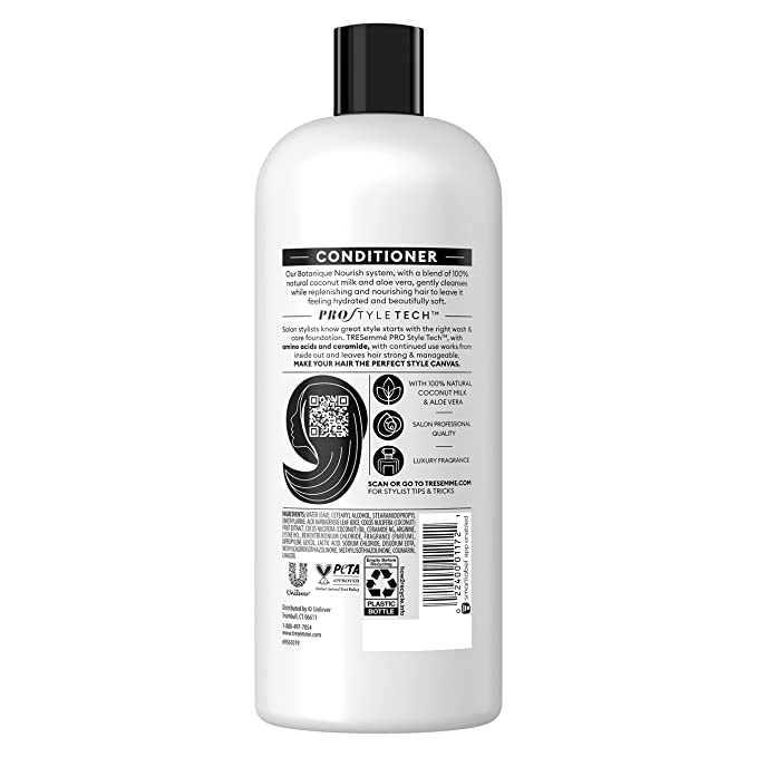TRESemmé Hydrating Conditioner 4 Count With 100% Natural Coconut Milk and Aloe Vera 28 oz