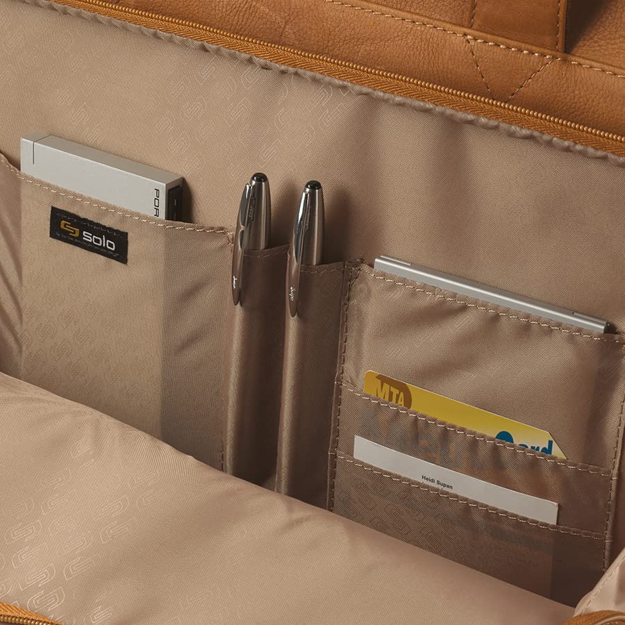 Solo Walker Leather Rolling Device Bag, Tan