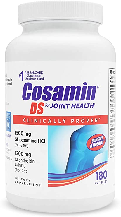 Nutramax Cosamin® DS Joint Health Supplement with Glucosamine and Chondroitin for Men’s and Women's Joint Health, 180 Capsules