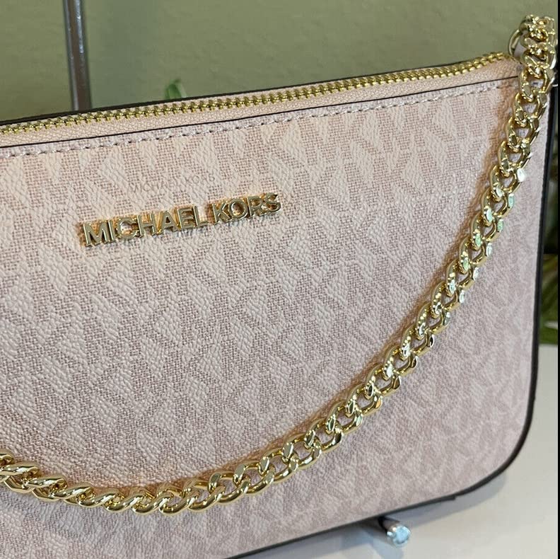 Michael Kors Jet Set Travel Medium Pouchette Crossbody Bag (Dark Powder Blush)