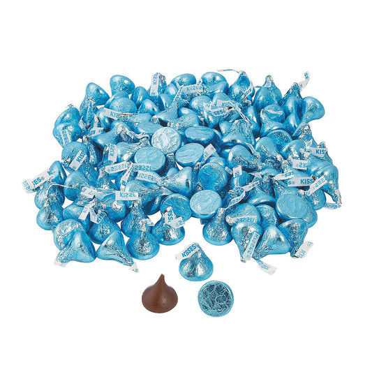 Light Blue Bulk Hershey Kisses (4 lb) Bulk Candy Chocolate for Baby Shower, Gender Reveal, Easter and Parties