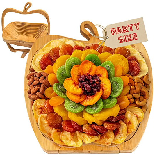 Dried Fruit and Nut Gift Basket | Healthy Assorted Natural Snack Gift Tray | Extra Large Variety Food Tray- Easter, Birthday, Sympathy, Office, Men, Woman, Him, Her Husband, Wife, Families | Bonnie and Pop