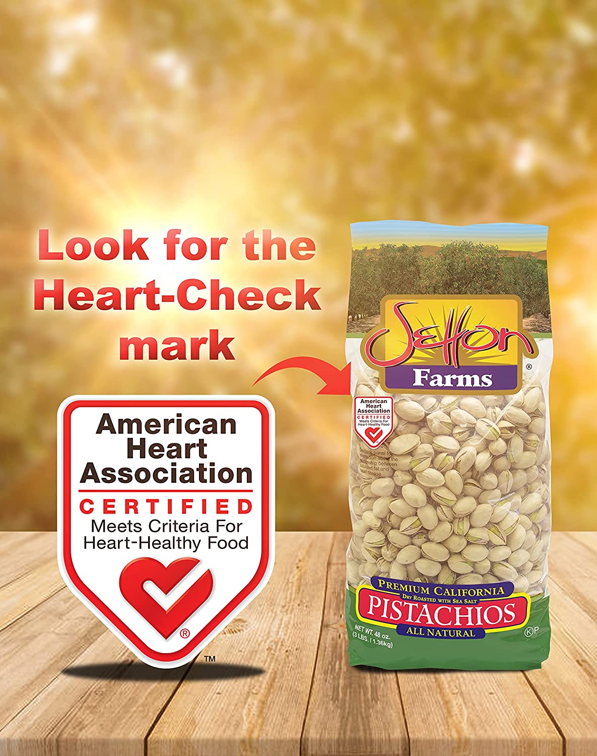 Setton Farms Premium Pistachios, Dry Roasted with Sea Salt, 3lb Bag (48 oz)