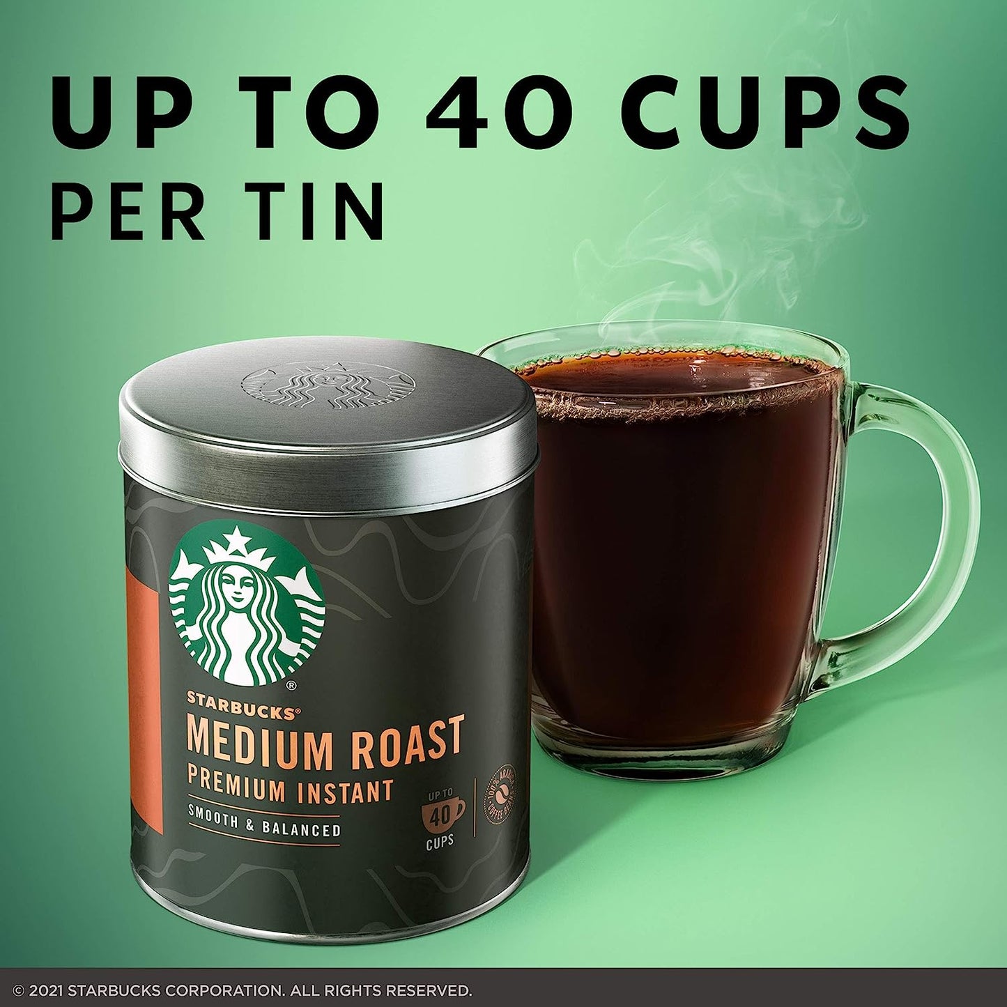 Starbucks Premium Instant Coffee — Medium Roast — 100% Arabica — 3 Tins (up to 120 servings total)