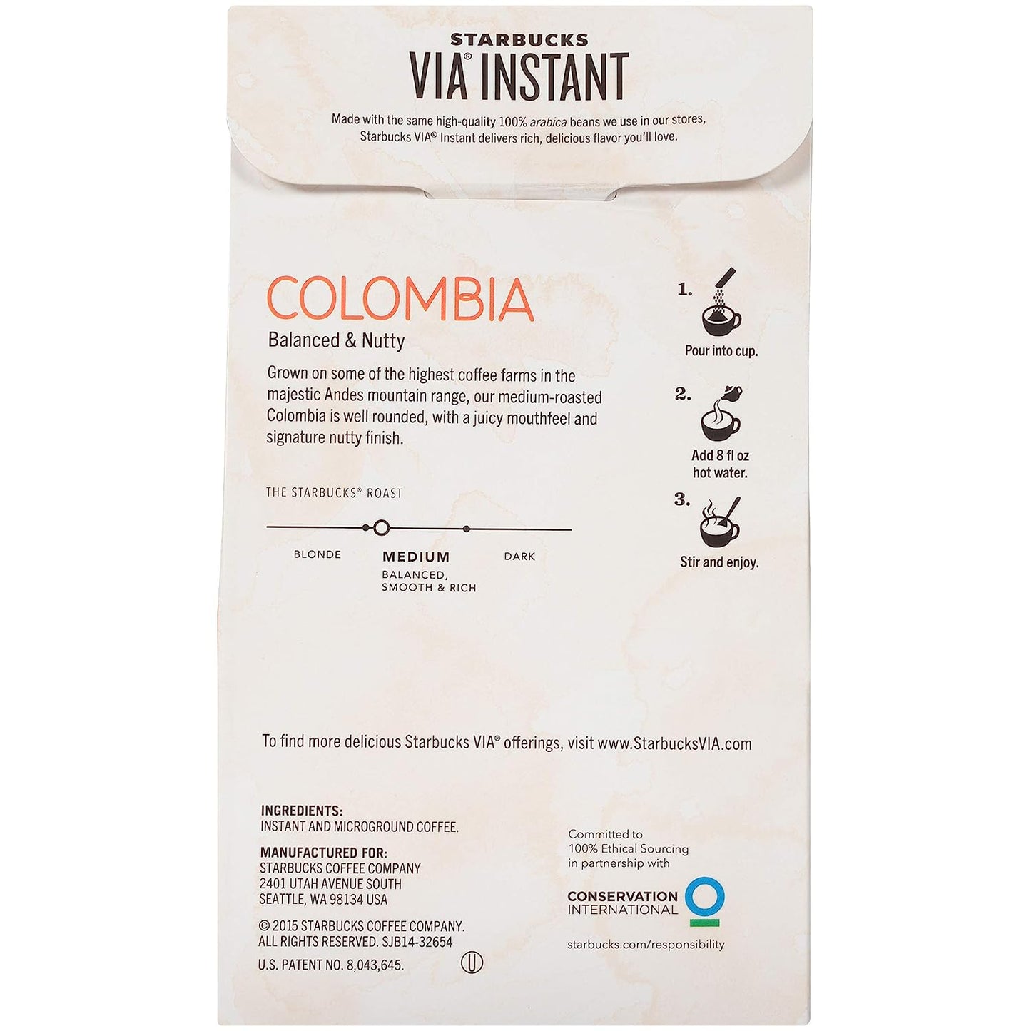 Starbucks VIA Ready Brew Colombia Coffee, 50-Count