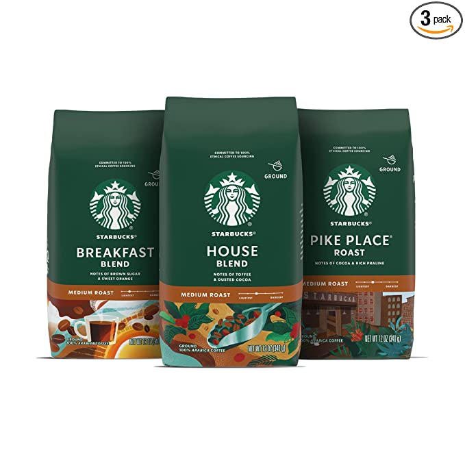 Starbucks Medium Roast Ground Coffee—Variety Pack—3 bags (12 oz each)